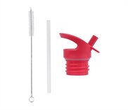 Låg, sugerør og børstesæt - happy cherries 